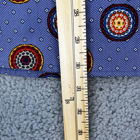 Tasso Elba Mens Shirt Short Sleeve Button Down Size Medium Blue Medallion Cotton - Picture 6 of 10